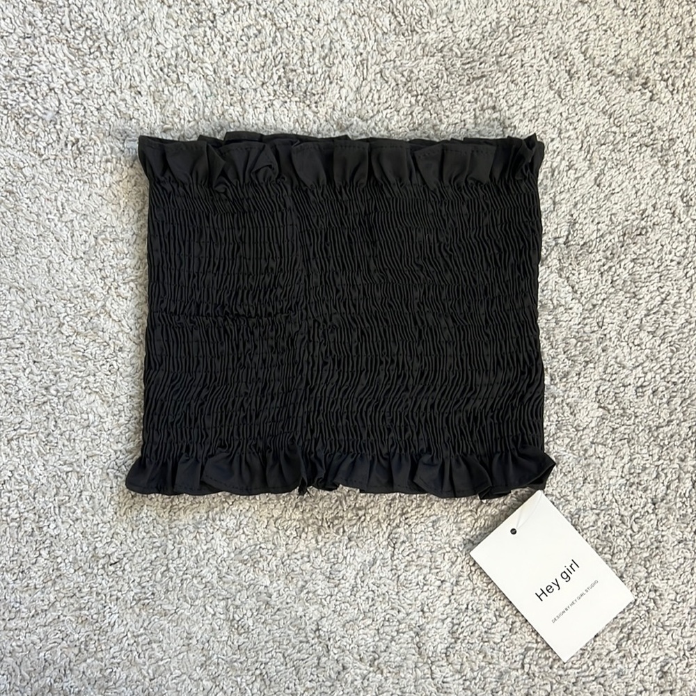 Kstyle Frill Tube Top (Black)